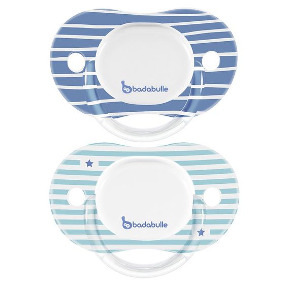 Badabulle Schnuller 2er Pack Silikon 12-36 M - All Stars - Türkis Blau