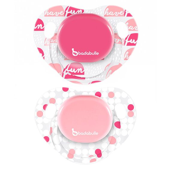 Badabulle Schnuller 2er Pack Silikon 12-36 M - Have Fun - Rosa