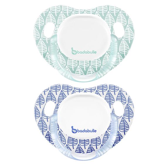 Badabulle Schnuller 2er Pack Silikon 6-12 M - Frühling - Blau Türkis