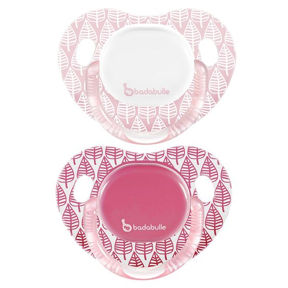 Badabulle Schnuller 2er Pack Silikon 6-12 M - Frühling - Rosa