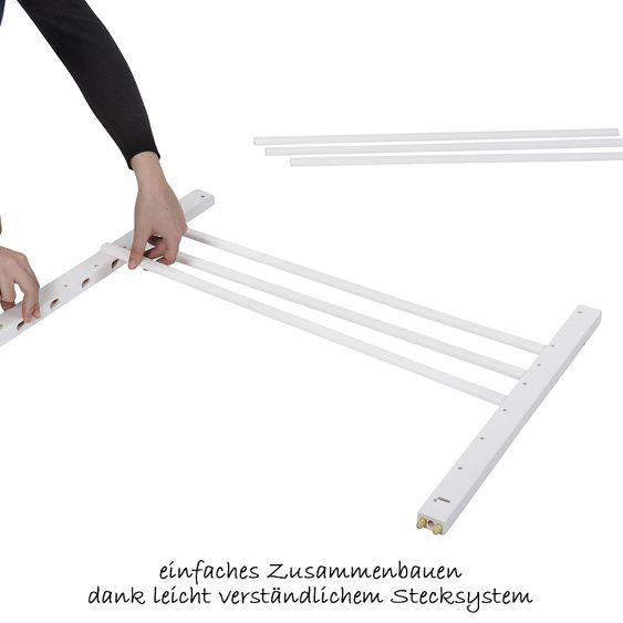 Badabulle Griglia di protezione in legno regolabile - Colore Pop - Bianco