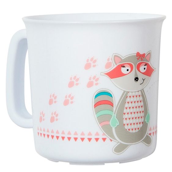 Badabulle Tasse - Waschbär - Koralle