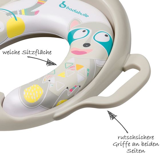 Badabulle WC-Sitz Soft mit Griffen - Bergtiere - Grau