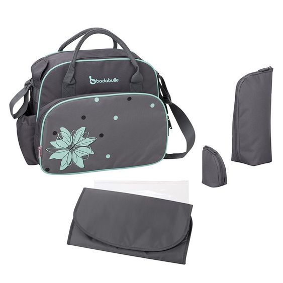 Badabulle Wickeltasche Vintage - Grau Türkis