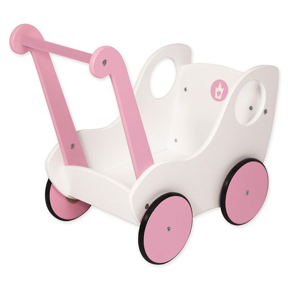 Bayer Design Carrozzina per bambole in legno Princess World - Bianco Rosa