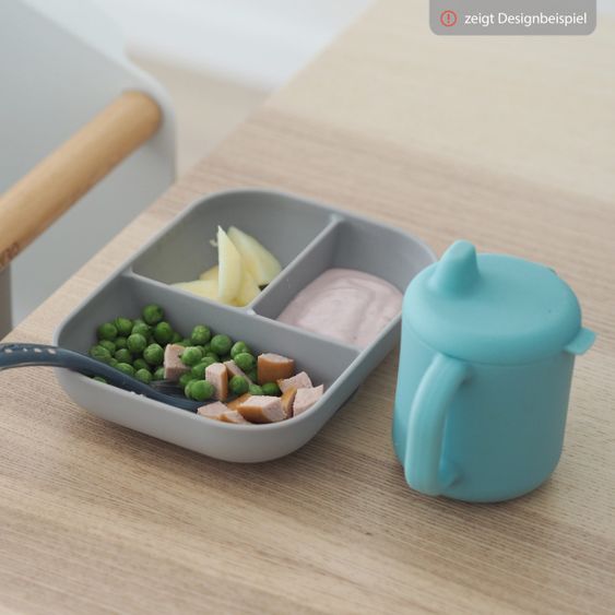 Beaba Set di 3 pezzi in silicone per imparare a mangiare - Blu