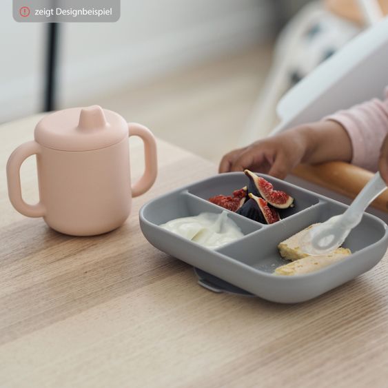 Beaba Set di 3 pezzi in silicone per imparare a mangiare - Rosa