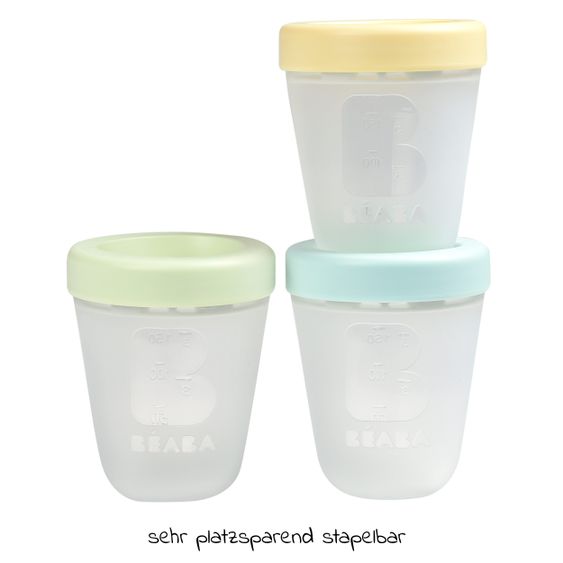 Beaba Storage container 3 pack silicone 200 ml - Spring