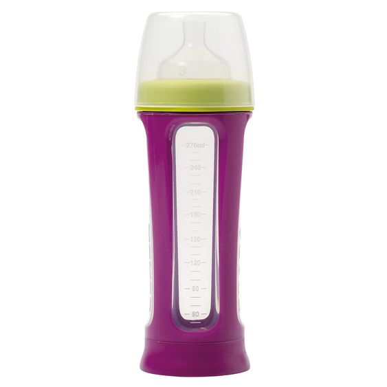 Beaba Babyflasche Biboz Gipsy Lila 270 ml - Silikon Gr.2 variabel