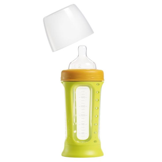 Beaba Babyflasche Biboz Gipsy Orange 210 ml - Silikon Gr.1 variabel