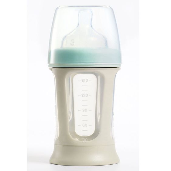 Beaba Babyflasche Biboz Pastellblau 150 ml - Silikon Gr.1 variabel
