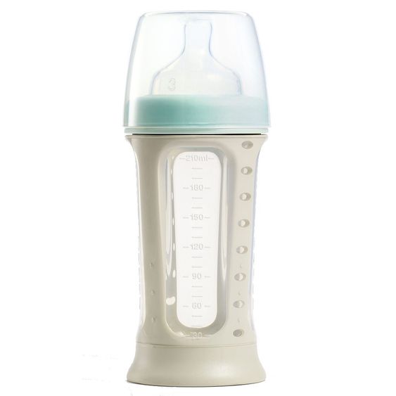 Beaba Baby bottle Biboz pastel blue 210 ml - silicone Gr.1 variable