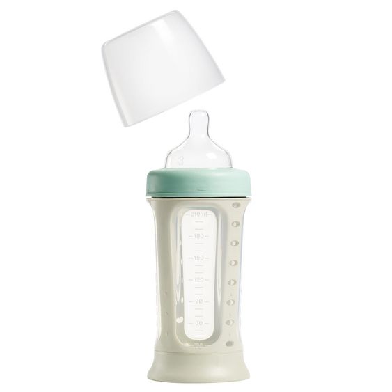 Beaba Baby bottle Biboz pastel blue 210 ml - silicone Gr.1 variable