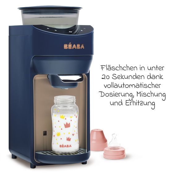 Beaba Babyflaschenzubereiter Milkeo® Plus - Vollautomat für Babys Fläschchen (dosieren + erhitzen + vermischen) - Nachtblau