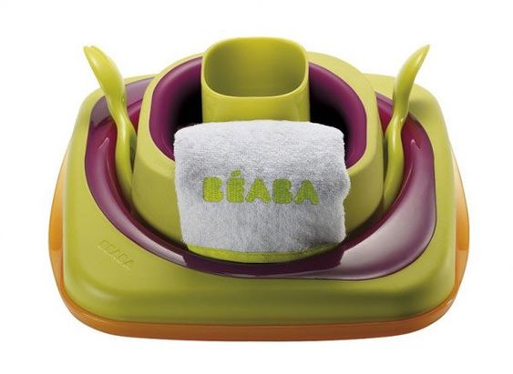 Beaba Babys erstes Ess-Set - Lila Grün