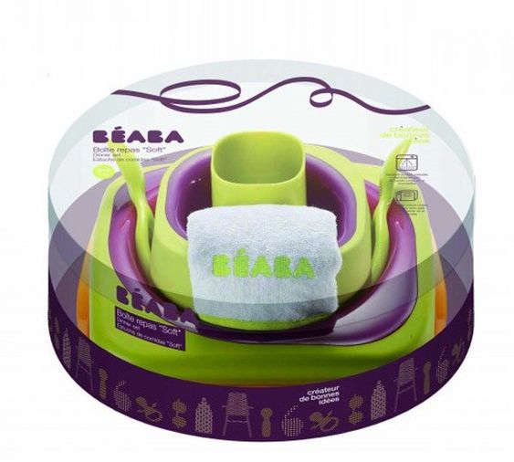 Beaba Babys erstes Ess-Set - Lila Grün