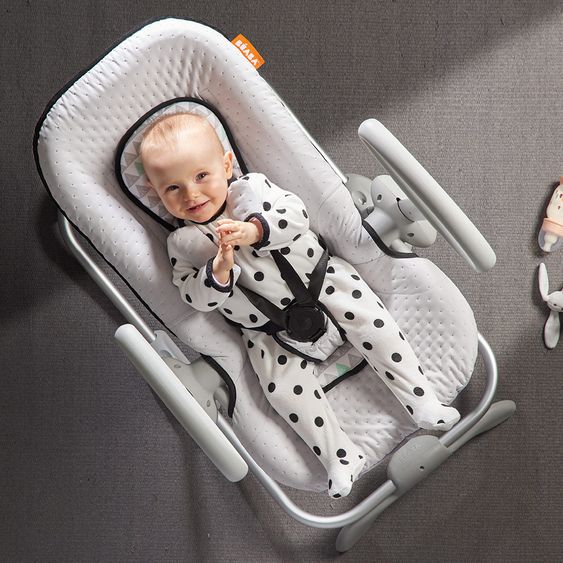Beaba Babywippe Up & Down II - Print - Grau Blau