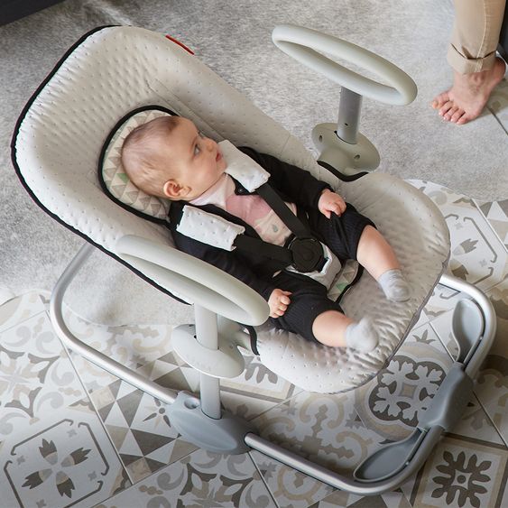 Beaba Babywippe Up & Down II - Print - Grau Blau