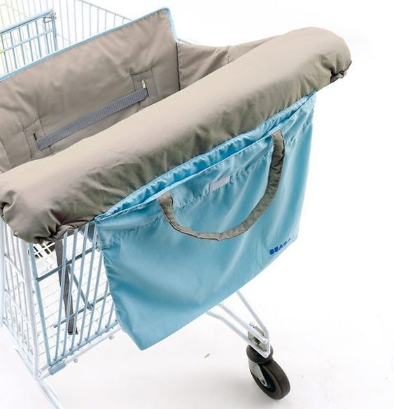 Beaba Komfort-Sitz für Einkaufswagen - Grau Türkis