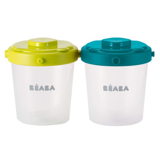 Beaba Stacking Portion Cups - Pack of 6 200 ml - Neon Blue