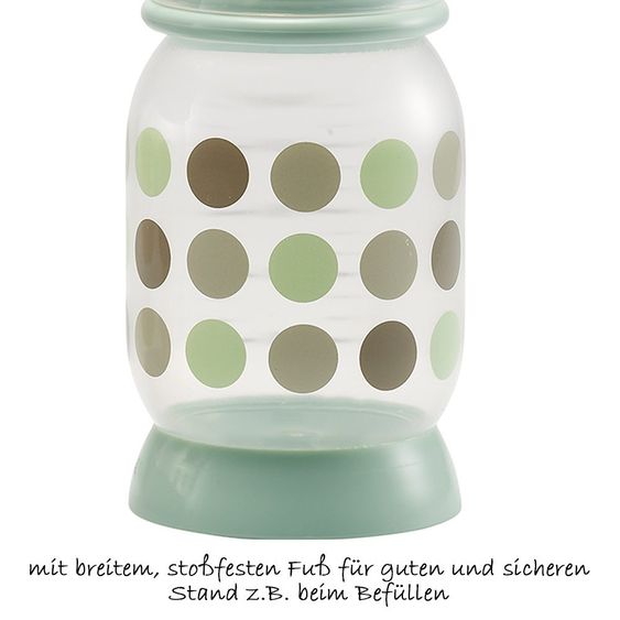 Beaba PP Baby Bottle Dots 120 ml - Silicone Gr.1 Tee - Pastel Blue