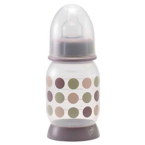 Beaba PP-Flasche Punkte 120 ml - Silikon Gr.1 Tee - Pastellrosa