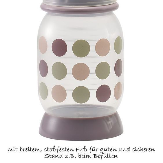 Beaba PP-Flasche Punkte 120 ml - Silikon Gr.1 Tee - Pastellrosa