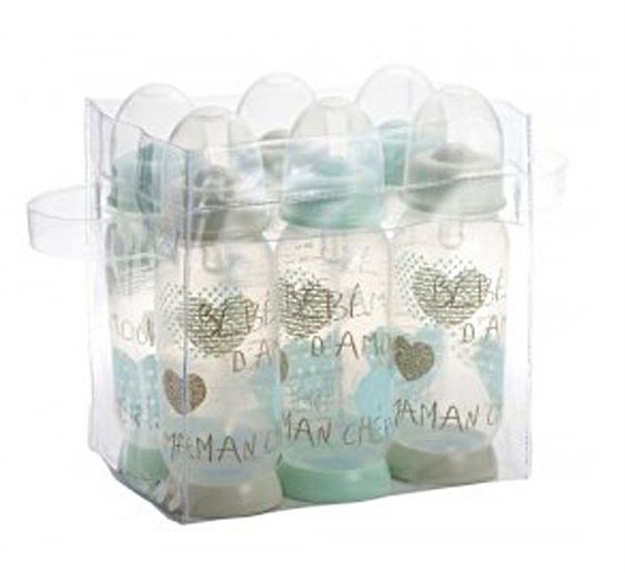 Beaba PP- Flaschenset Bebe d Amor Pastellblau - 6er Pack