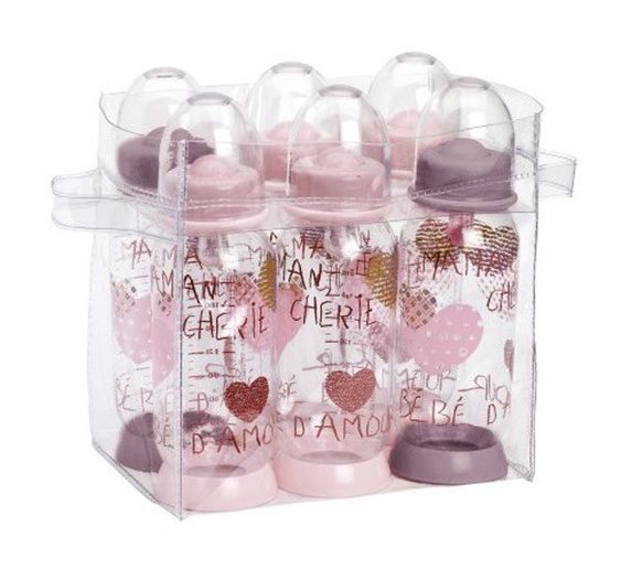 Beaba PP- Flaschenset Bebe d Amor Pastellpink - 6er Pack