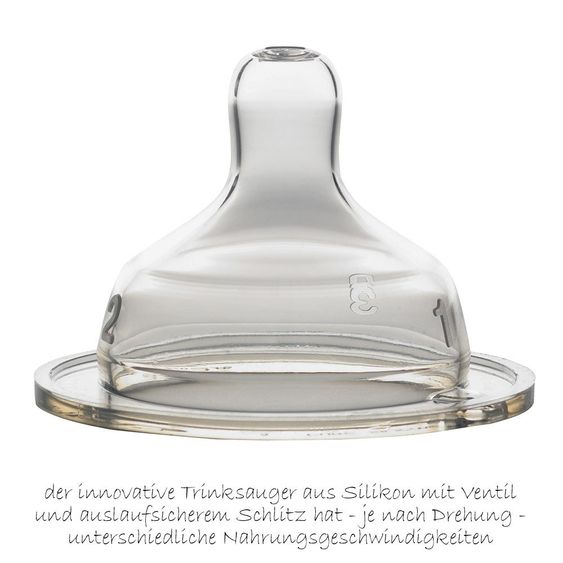 Beaba Silikon-Flasche Biboz 270 ml - Silikon Gr. 2 - Pastellblau