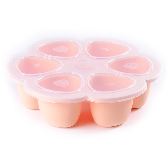 Beaba Silikon-Gefrierform Multiportions Blume 6 x 150 ml - Old Pink