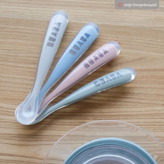 Beaba Silicone Spoon 4 Pack First Meal - Eucalyptus