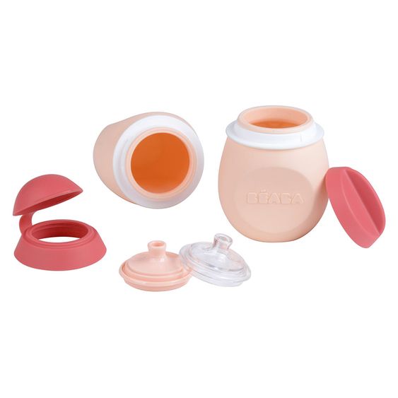 Beaba Silikon-Quetschbeutel & Snackbox 2in1 BabySqueez 180 ml - Rose Pink