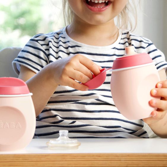 Beaba Silikon-Quetschbeutel & Snackbox 2in1 BabySqueez 180 ml - Rose Pink