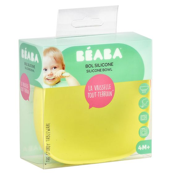 Beaba Silikon-Schale mit Saugfuß - Neon Grün