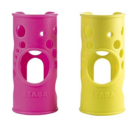Beaba Silikonhülle für Glasflaschen - Pink oder Gelb