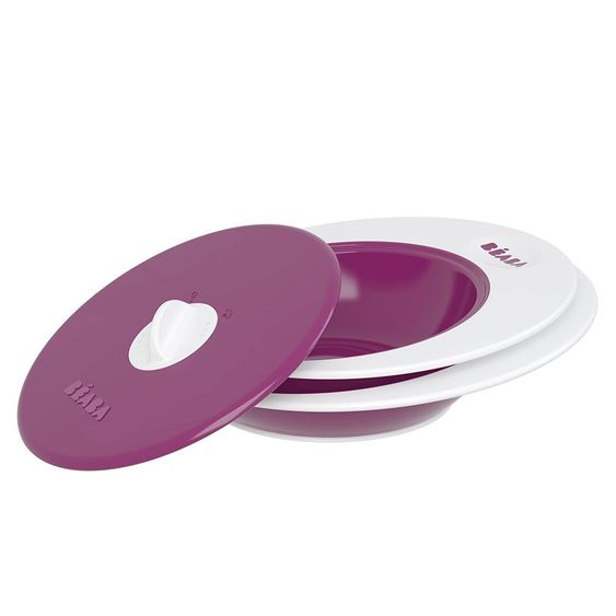 Beaba Plate set Ellipse with steam lid - Gibsy Purple