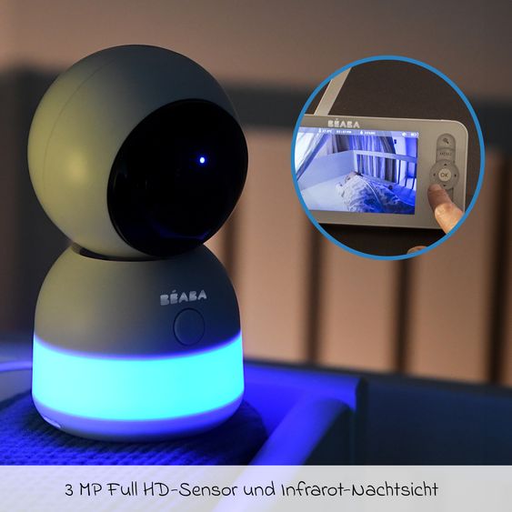 Beaba Video-Babyphone mit 360° Kamera & 720p-HD-Bildschirm - Zen Night Light