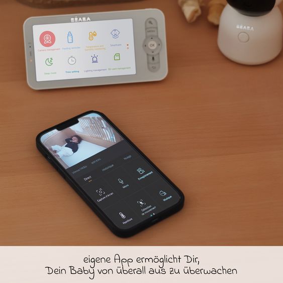 Beaba Video-Babyphone mit 360° Kamera & 720p-HD-Bildschirm - Zen Night Light