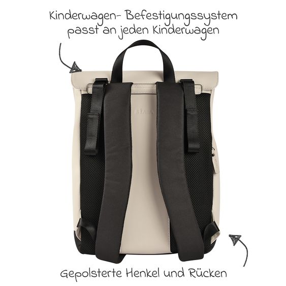 Beaba Wickelrucksack inkl. Wickelunterlage & Kinderwagenbefestigung - Oslo - Clay