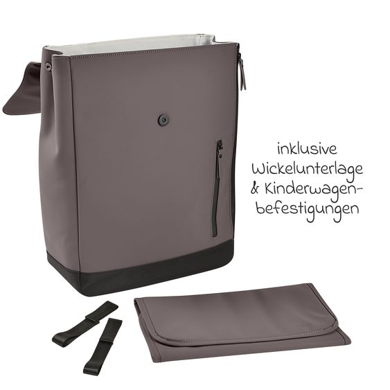 Beaba Wickelrucksack inkl. Wickelunterlage & Kinderwagenbefestigung - Oslo - Mineral Grey