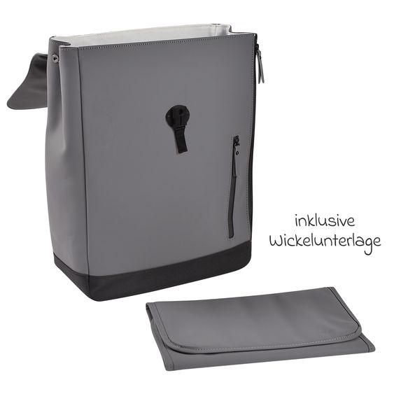 Beaba Wickelrucksack inkl. Wickelunterlage & Kinderwagenbefestigung - Oslo - Mineral Grey