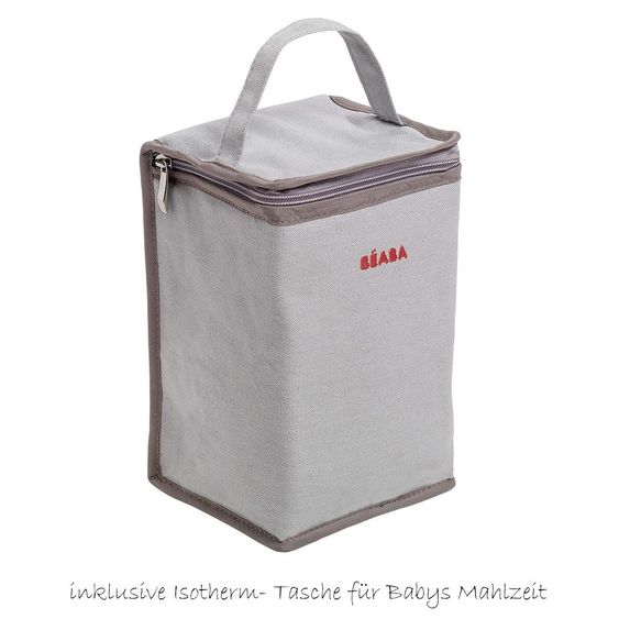 Beaba Wickeltasche Stockholm - Korallenrot Grau
