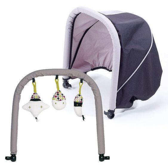 Beaba Zubehör für Babywippe Up & Down Schwarz Grau - Dach und Spielbogen