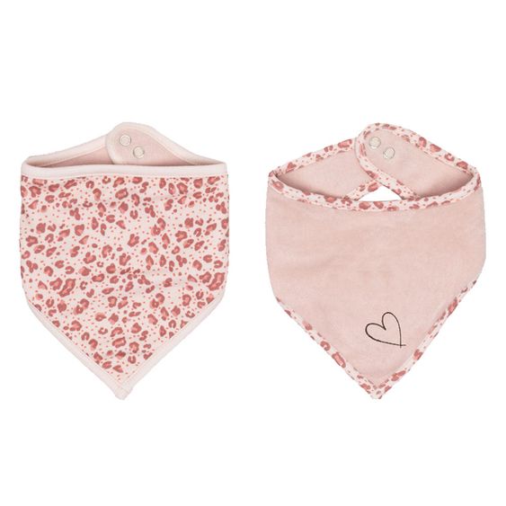 bébé-jou Bandana Lätzchen 2er Pack - Leopard Pink