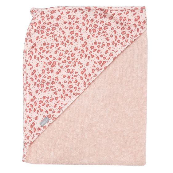 bébé-jou Hooded bath towel 85 x 75 cm - Leopard Pink