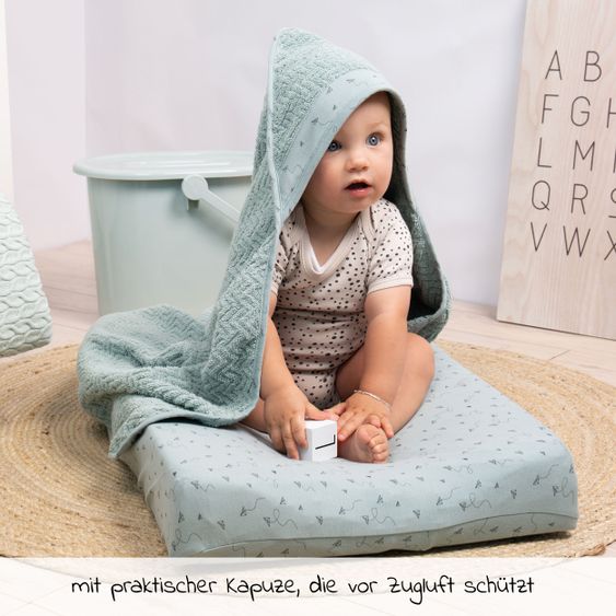 bébé-jou Hooded bath towel 85 x 75 cm - Paper Planes