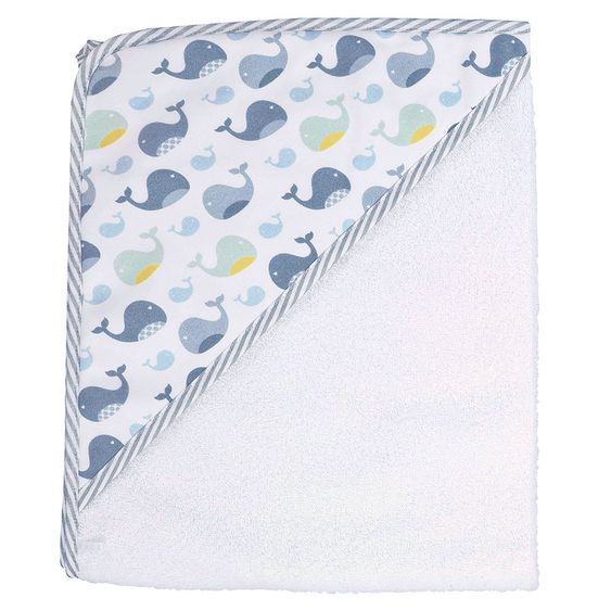 bébé-jou Kapuzenbadetuch 85 x 75 cm - Wally Whale