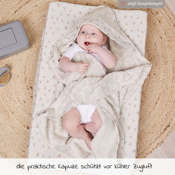 bébé-jou Hooded bath towel 85 x 75 cm - Wish Grey