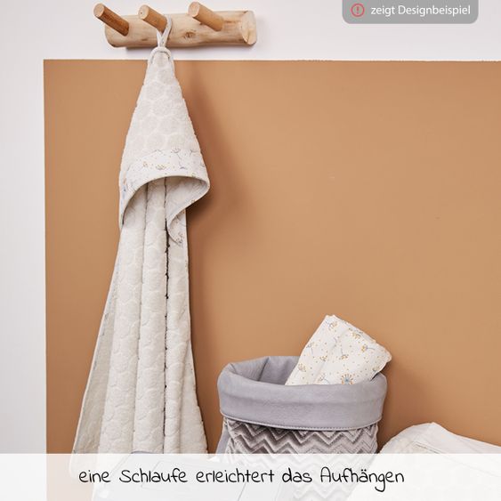 bébé-jou Hooded bath towel 85 x 75 cm - Wish Grey